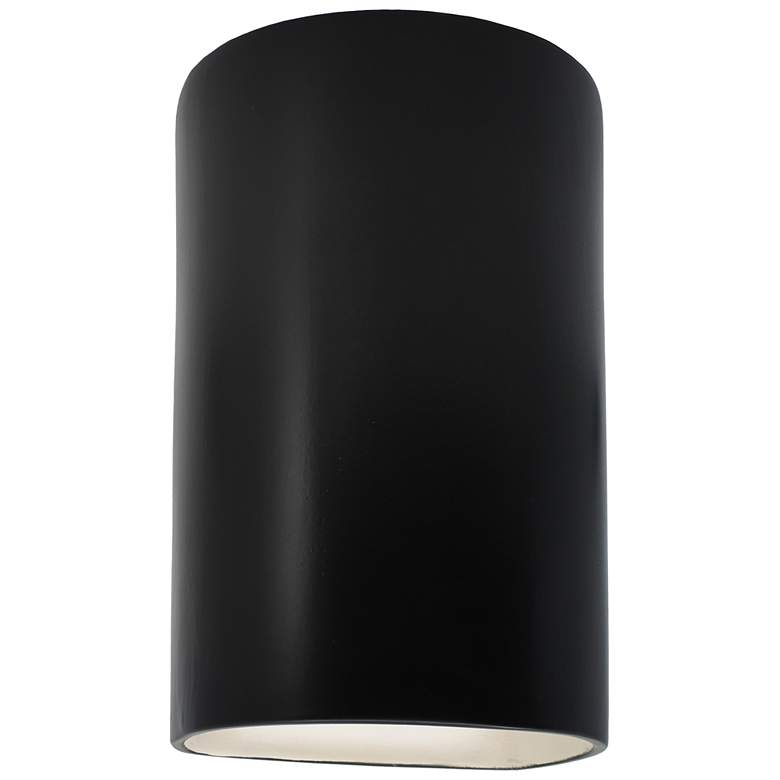 Image 1 Ambiance 12 1/2"H Carbon Black Cylinder Closed ADA Sconce
