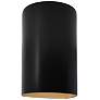 Ambiance 12 1/2"H Carbon Black Gold Cylinder ADA Wall Sconce