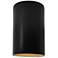 Ambiance 12 1/2"H Carbon Black Gold Cylinder Closed Sconce