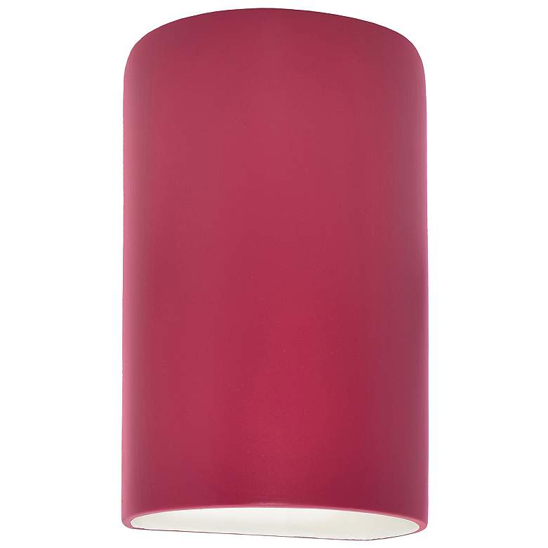 Image 1 Ambiance 12 1/2"H Cerise Cylinder Closed LED Outdoor Sconce