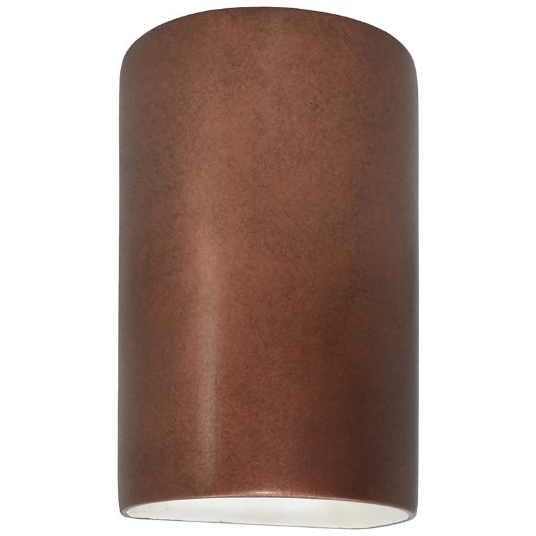 Image 1 Ambiance 12 1/2"H Copper Cylinder Closed LED Outdoor Sconce