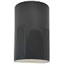 Ambiance 12 1/2"H Gloss Gray Cylinder Closed Top Wall Sconce