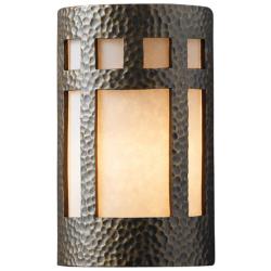 Ambiance 12 1/2&quot;H Hammered Brass Closed ADA Outdoor Sconce
