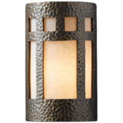 Ambiance 12 1/2&quot;H Hammered Brass Prairie Window Wall Sconce