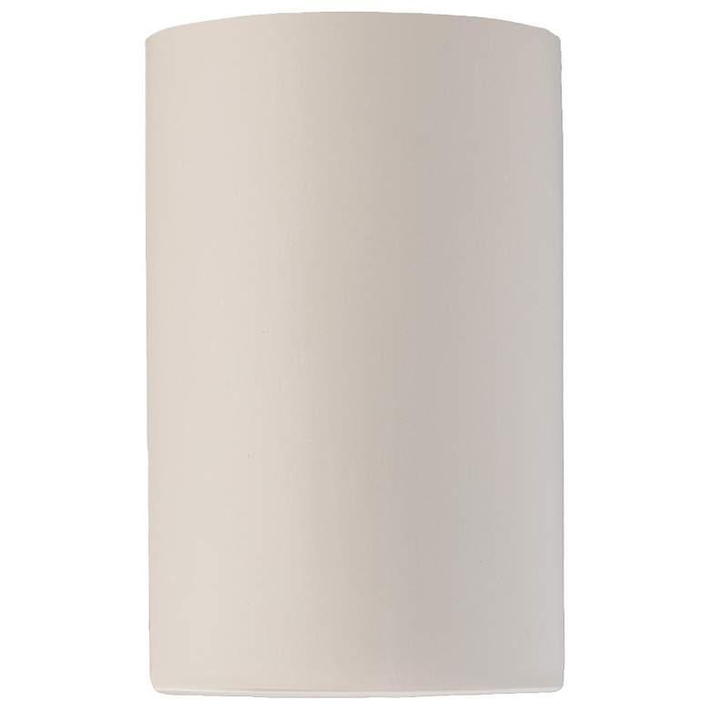 Image 1 Ambiance 12 1/2 inchH Matte White Cylinder Closed Outdoor Sconce