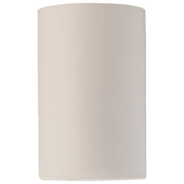 Image 1 Ambiance 12 1/2"H Matte White Cylinder Closed Outdoor Sconce