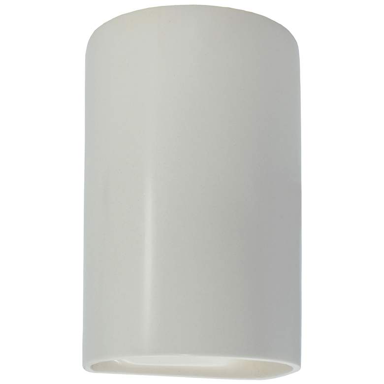 Image 1 Ambiance 12 1/2 inchH Matte White Cylinder LED ADA Wall Sconce