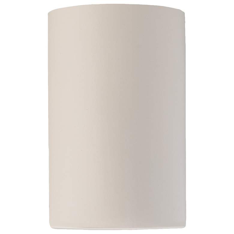 Image 1 Ambiance 12 1/2 inchH Matte White Cylinder Outdoor Wall Sconce