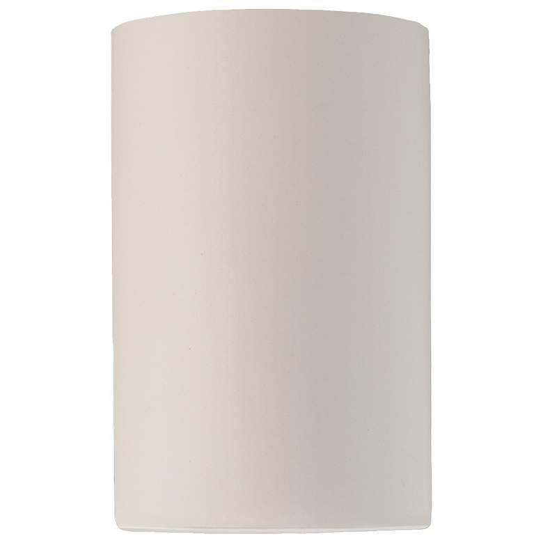 Image 1 Ambiance 12 1/2"H Matte White Cylinder Outdoor Wall Sconce