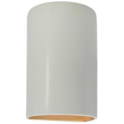Ambiance 12 1/2"H Matte White Gold Cylinder Outdoor Sconce