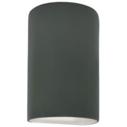 Ambiance 12 1/2&quot;H Pewter Green Cylinder Closed ADA Sconce