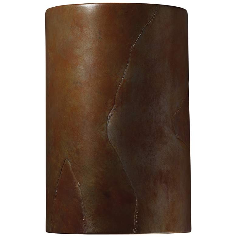 Image 1 Ambiance 12 1/2 inchH Tierra Red Slate Cylinder LED Wall Sconce