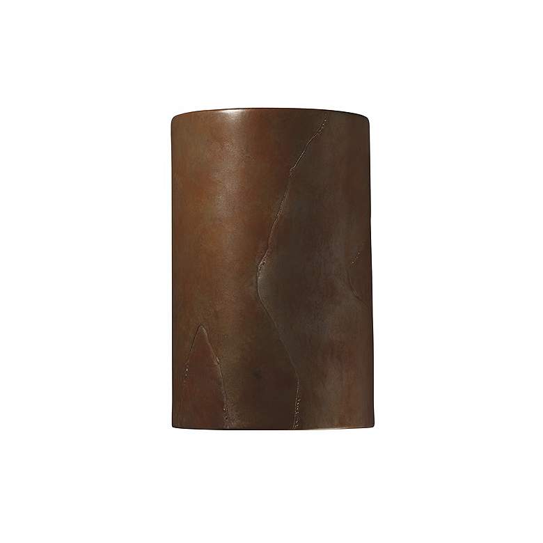 Image 1 Ambiance 12 1/2 inchH Tierra Red Slate Cylinder Outdoor Sconce