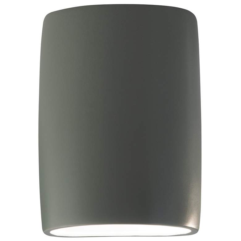 Image 1 Ambiance 12 1/4"H Pewter Green Wide Cylinder ADA Wall Sconce