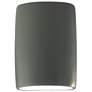Ambiance 12 1/4"H Pewter Green Wide Cylinder ADA Wall Sconce