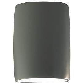 Image1 of Ambiance 12 1/4"H Pewter Green Wide Cylinder LED ADA Sconce
