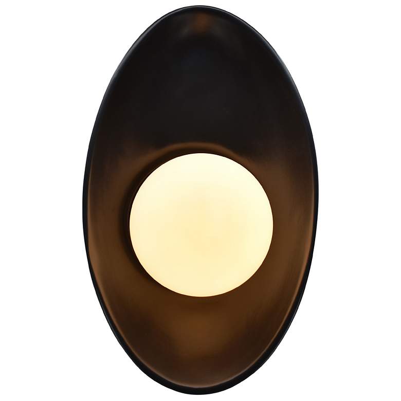 Image 1 Ambiance 12" Carbon Matte Black Oval Coupe Wall Sconce