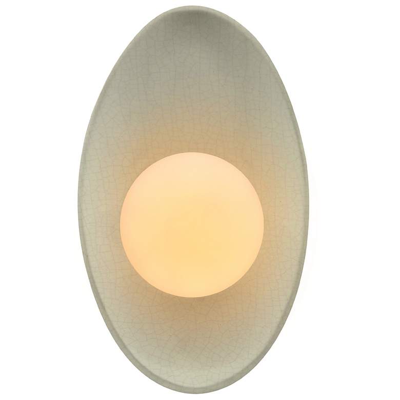 Image 1 Ambiance 12" Celadon Green Crackle Oval Coupe Wall Sconce