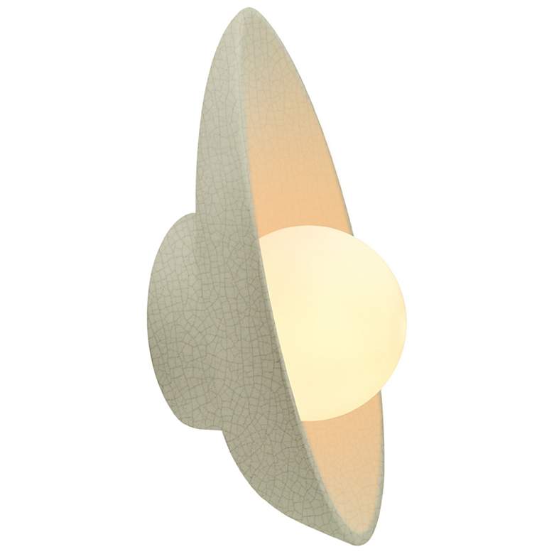 Image 2 Ambiance 12" Celadon Green Crackle Oval Coupe Wall Sconce more views