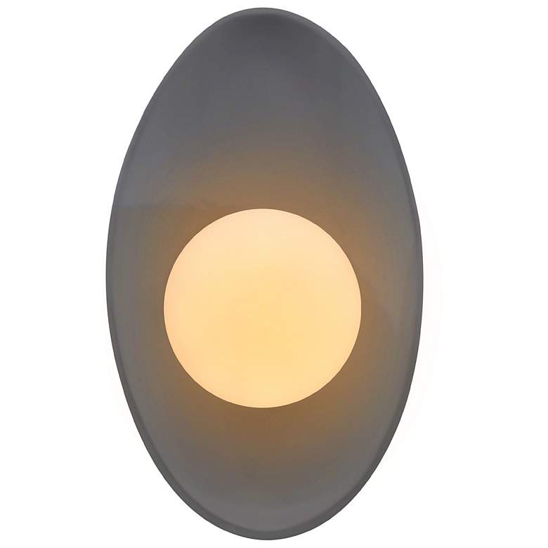 Image 1 Ambiance 12" Gloss Black Oval Coupe Wall Sconce