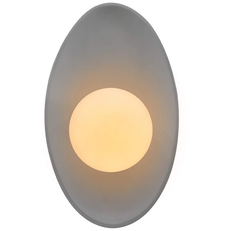 Image 1 Ambiance 12" Gloss Grey Oval Coupe Wall Sconce
