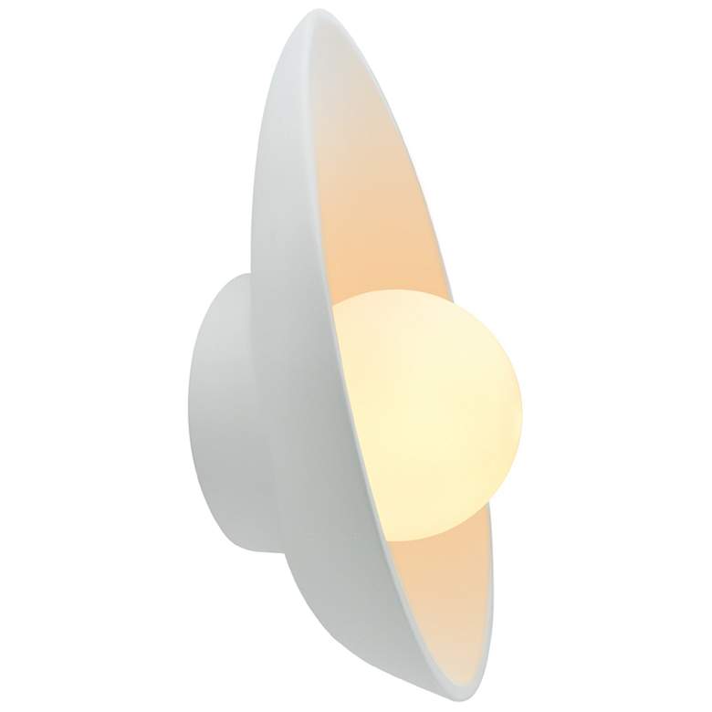 Image 2 Ambiance 12" Gloss White Oval Coupe Wall Sconce more views