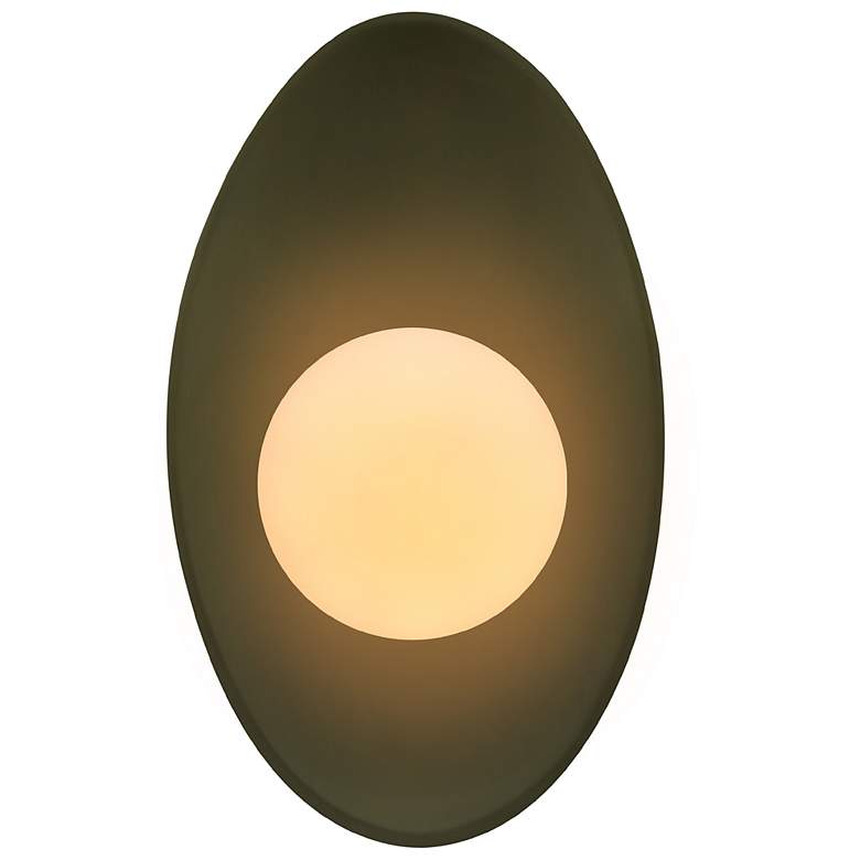 Image 1 Ambiance 12" Matte Green Oval Coupe Wall Sconce