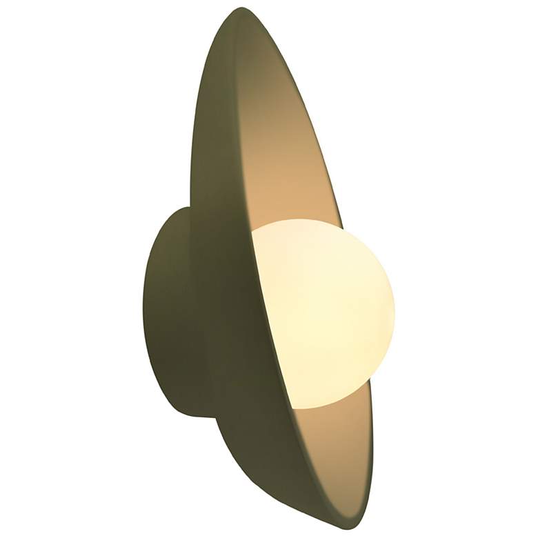 Image 2 Ambiance 12" Matte Green Oval Coupe Wall Sconce more views