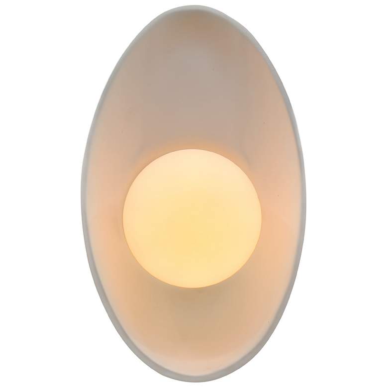 Image 1 Ambiance 12" Matte White Oval Coupe Wall Sconce