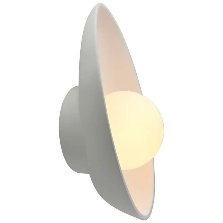 Image 2 Ambiance 12" Matte White Oval Coupe Wall Sconce more views