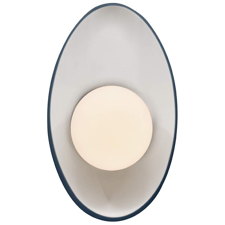 Image 1 Ambiance 12" Midnight Sky/Matte White Oval Coupe Wall Sconce