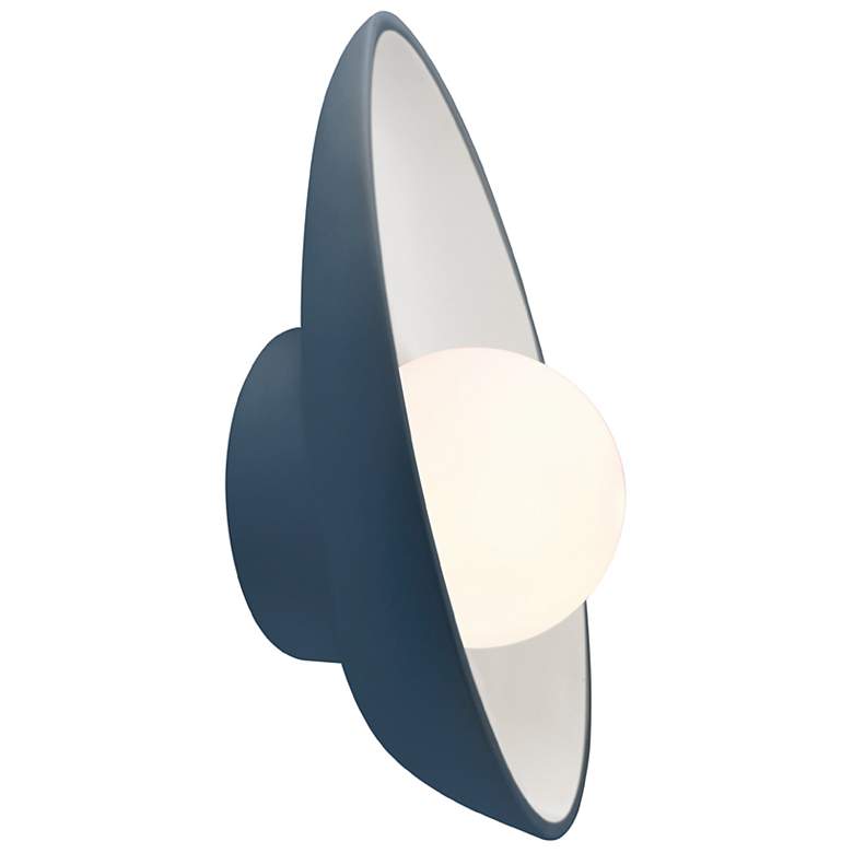 Image 2 Ambiance 12" Midnight Sky/Matte White Oval Coupe Wall Sconce more views