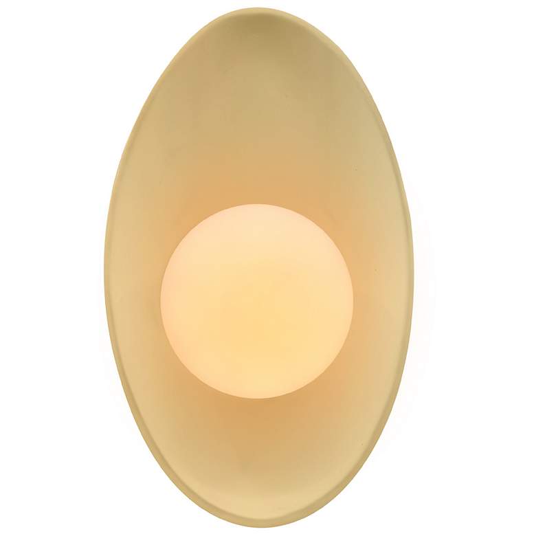 Image 1 Ambiance 12" Muted Yellow Oval Coupe Wall Sconce