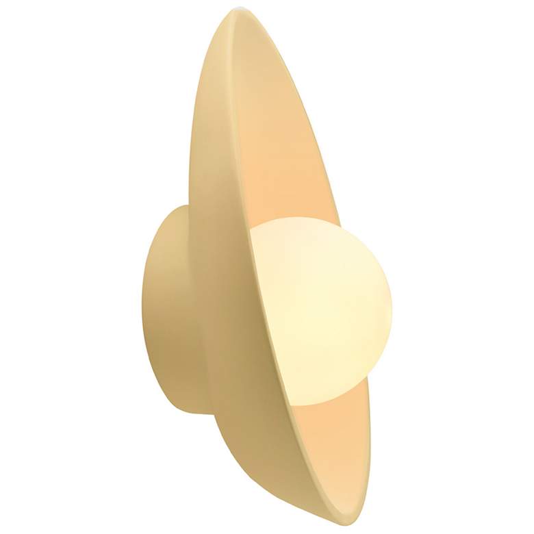 Image 2 Ambiance 12" Muted Yellow Oval Coupe Wall Sconce more views
