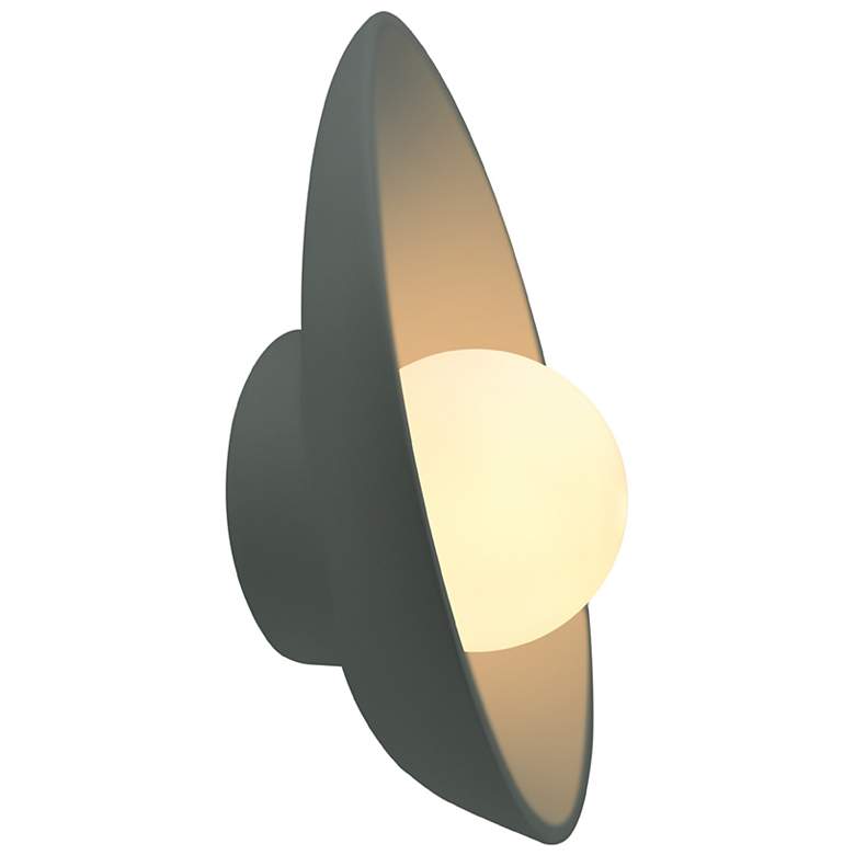 Image 2 Ambiance 12" Pewter Green Oval Coupe Wall Sconce more views