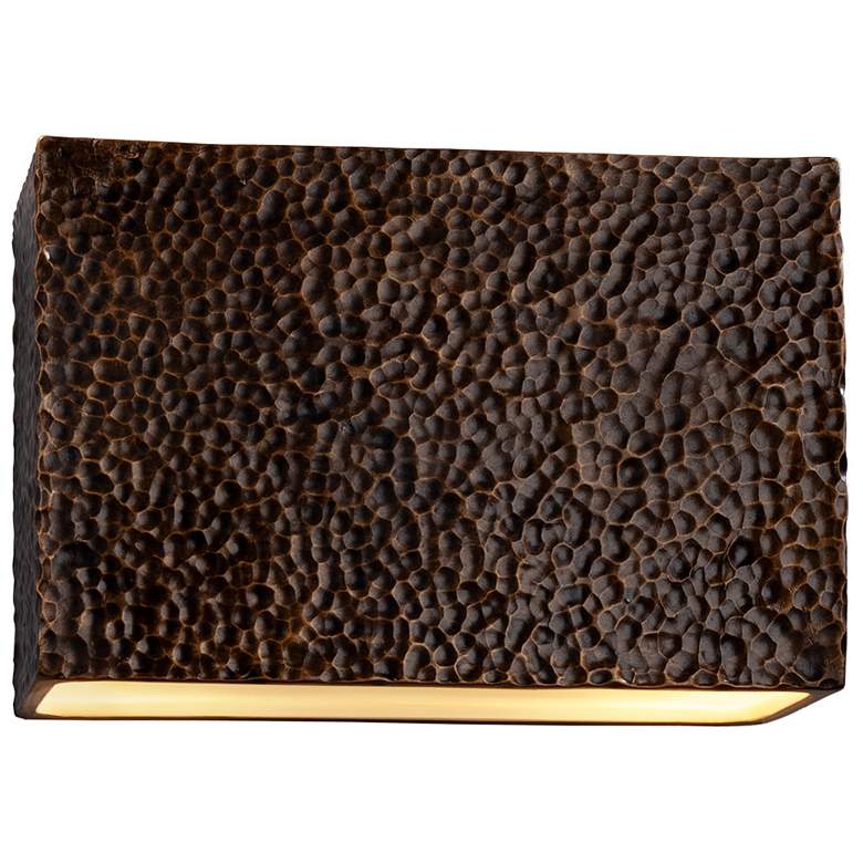Image 1 Ambiance 12" Rectangle Wall Sconce - Closed Top - Incandescent - Brass