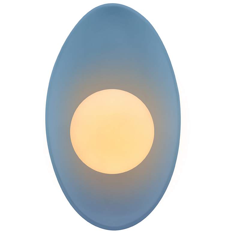 Image 1 Ambiance 12" Sky Blue Oval Coupe Wall Sconce