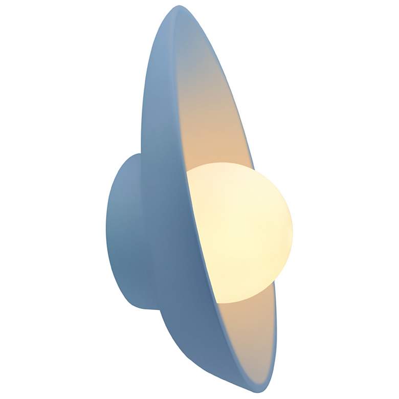 Image 2 Ambiance 12" Sky Blue Oval Coupe Wall Sconce more views
