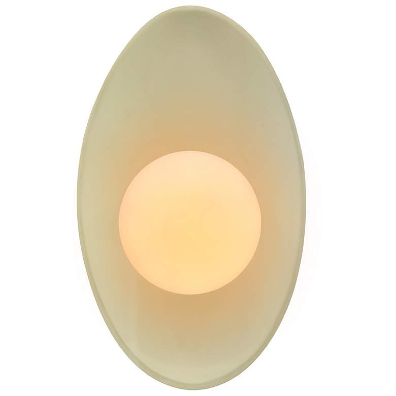 Image 1 Ambiance 12" Vanilla Gloss Oval Coupe Wall Sconce