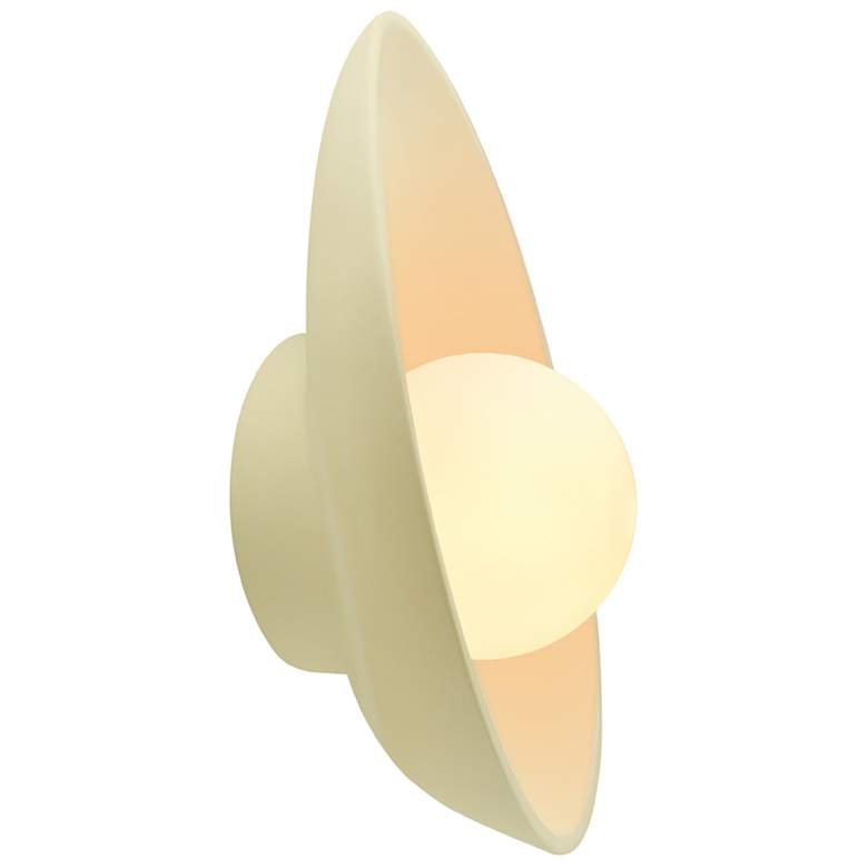 Image 2 Ambiance 12" Vanilla Gloss Oval Coupe Wall Sconce more views