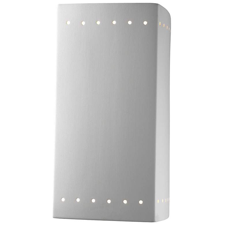 Image 1 Ambiance 13.5" Closed Top Bisque Large Rectangle w/ Perfs Wall Sconce