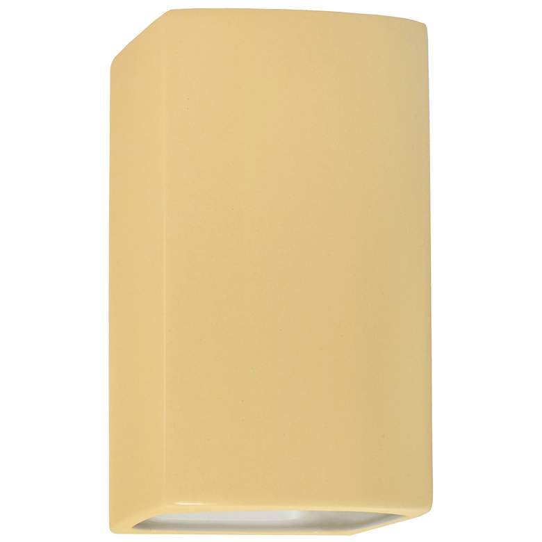 Image 1 Ambiance 13.5" Closed Top Muted Yellow Large Rectangle Outdoor Wall Sc