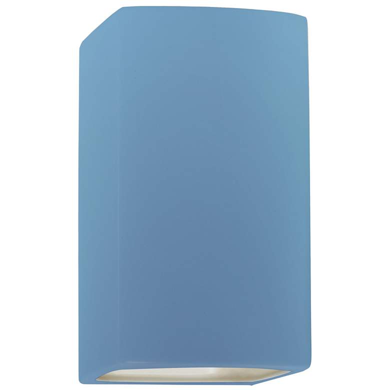 Image 1 Ambiance 13.5" Closed Top Sky Blue Large Rectangle Outdoor Wall Sconce