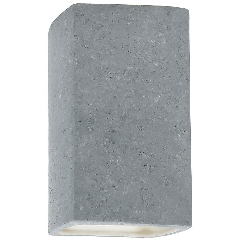 Image 1 Ambiance 13.5 inch High Concrete Large Rectangle Closed Top Wall Sconce