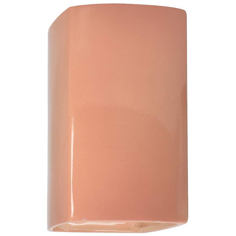 Image 1 Ambiance 13.5 inch High Gloss Blush Large Rectangle Closed Top LED Wall Sc