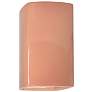 Ambiance 13.5" High Gloss Blush Large Rectangle Closed Top LED Wall Sc