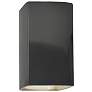Ambiance 13.5" High Gloss Grey Large Rectangle Closed Top Wall Sconce