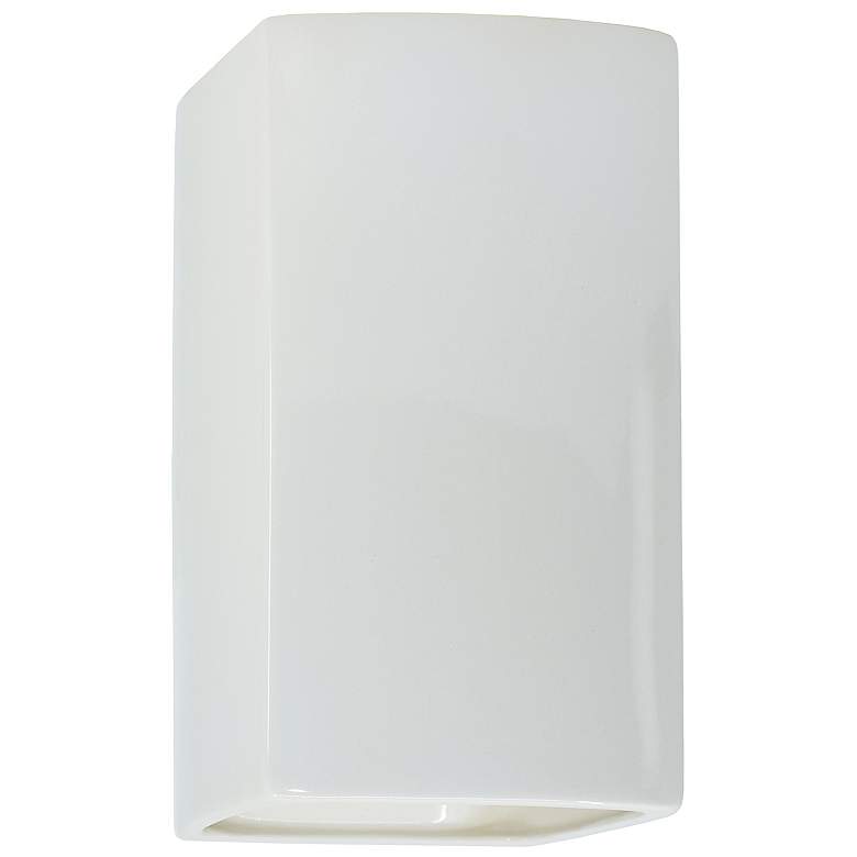 Image 1 Ambiance 13.5 inch High Gloss White Large Rectangle Closed Top LED Wall Sc