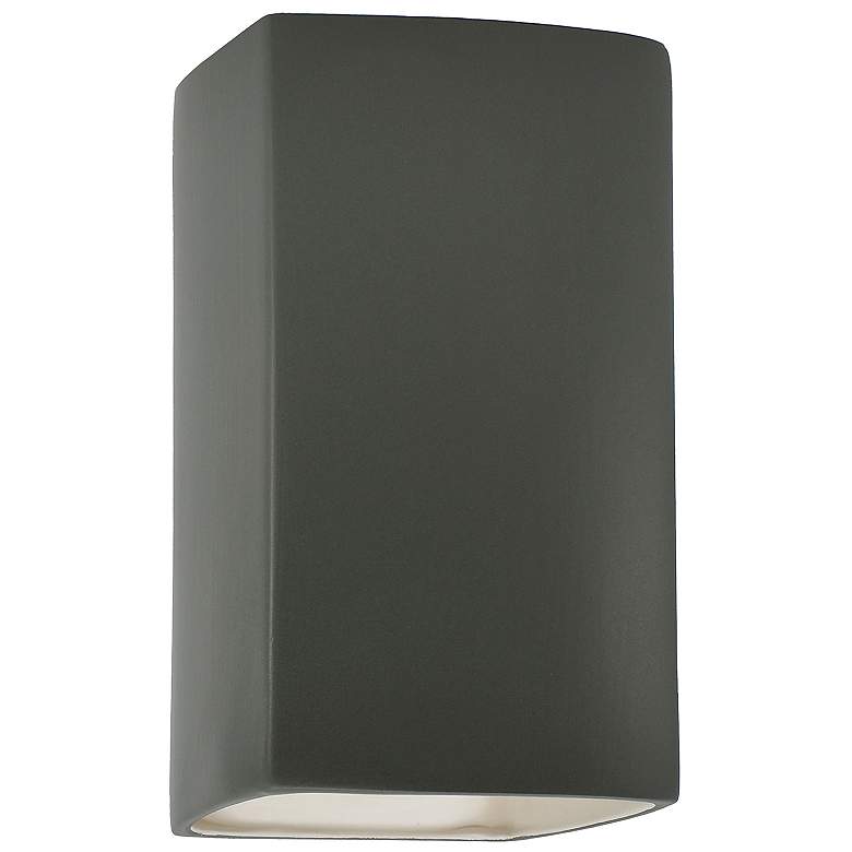 Image 1 Ambiance 13.5" High Pewter Green Large Rectangle Closed Top LED Wall S