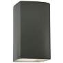 Ambiance 13.5" High Pewter Green Large Rectangle Closed Top Wall Sconc